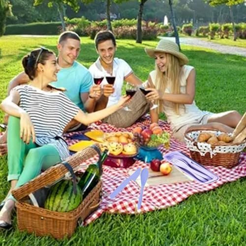 Wheat Straw Travel Cutlery Set Portable Knife Fork Spoon with Storage Case