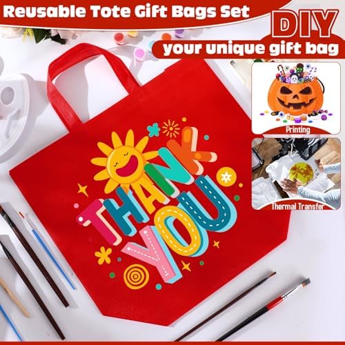 Windyun Reusable Grocery Bags Large Non Woven Shopping Bags with Handles Foldable Portable Tote, 16x6x12 Inch