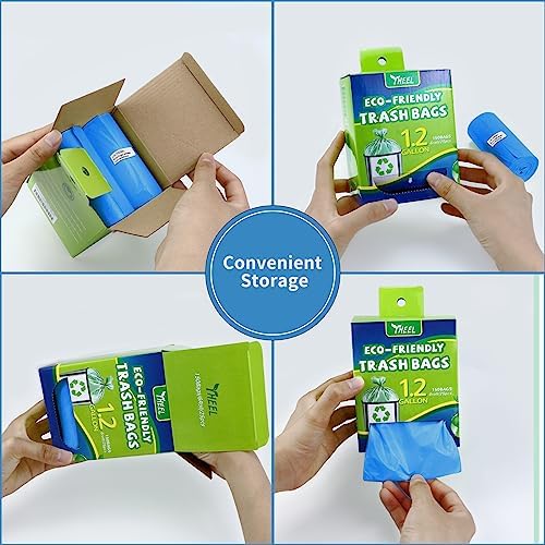 1.2 Gallon Bathroom Trash Bags Durable Tear-Resistant - 150Ct Unscented