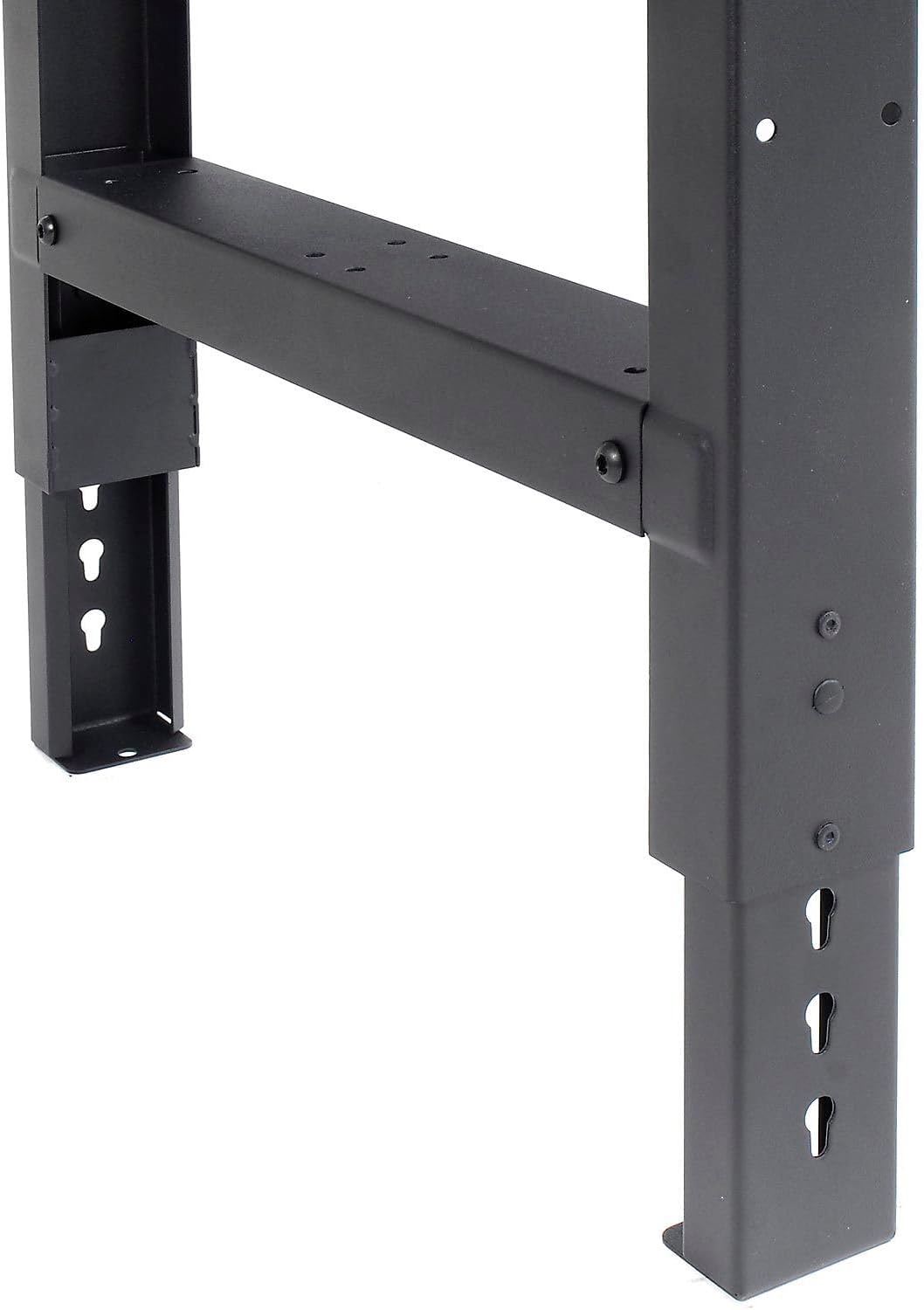 Global Industrial Adjustable Height Workbench C-Channel Leg, 72" W x 36" D, 1-1/2" Shop Top Square Edge, Black