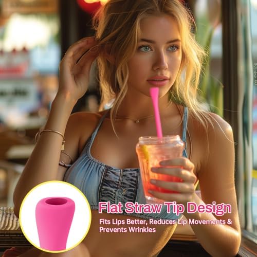 NiHome 6PCS Silicone Anti-Wrinkle Straws Fit for Stanley 40oz 30oz Tumblers