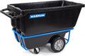 Tilt Truck, 1/2 Cu. Yd. Capacity Dump Cart with Heavy Duty 12” Wheels & 5” Casters & Forklift-able Frame for Jobsites, 850 lbs, Trash Cart with Wheels DUC12T-F