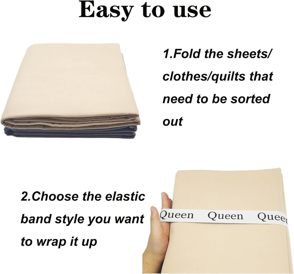 6 Pieces Bed Sheet Organizer Bands, Sheet Organizers and Storage Label Bands, Sheet Label for Bedding, Sheets Organizer for Closet,Sheet Keepers Linen Labels Bedding Bands (King)
