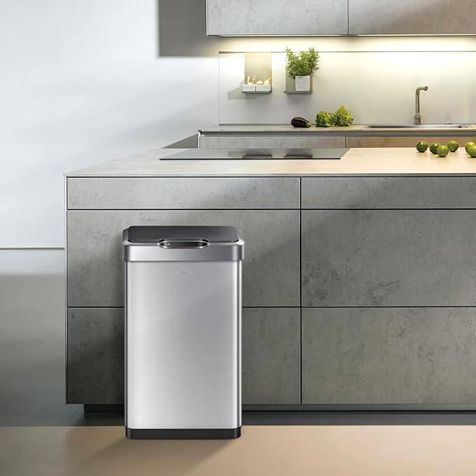 EKO Mirage-T 50 Liter / 13.2 Gallon Touchless Rectangular Motion Sensor Trash