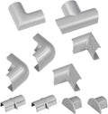 D-Line Medium Cable Raceway Accessory Pack, Join 1.18in x 0.59in Cord Cover Lengths, 10 Accessories Included, Hide Cords Around a Variety of Angles - Gray