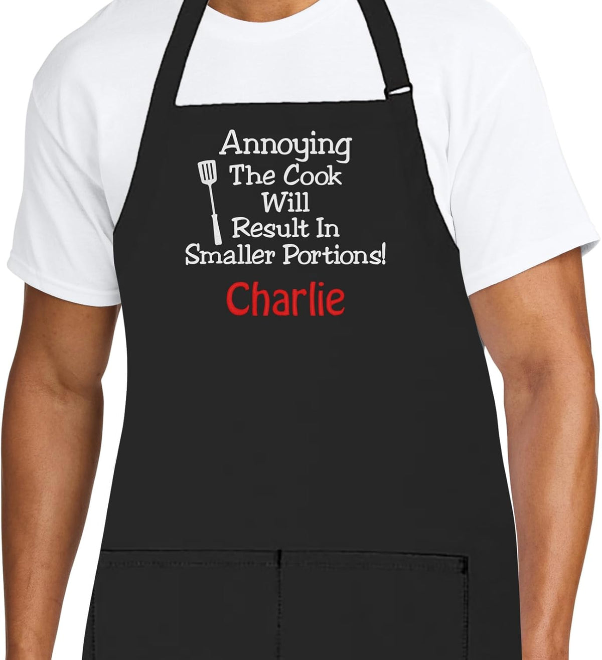 Personalized Chef Apron for Men, Custom Embroidered Design, Professional Kitchen Cooking BBQ Grilling for Dad, Decorated in USA