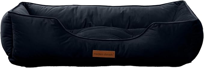 Modern Threads Luxury Dog Bed - Comfortable Tufted Velvet Cushion for Small to Large Dogs - Machine Washable - Durable & Cute Sleep Space for Pets - Pamper Your Pet with Cozy Beds - Denim