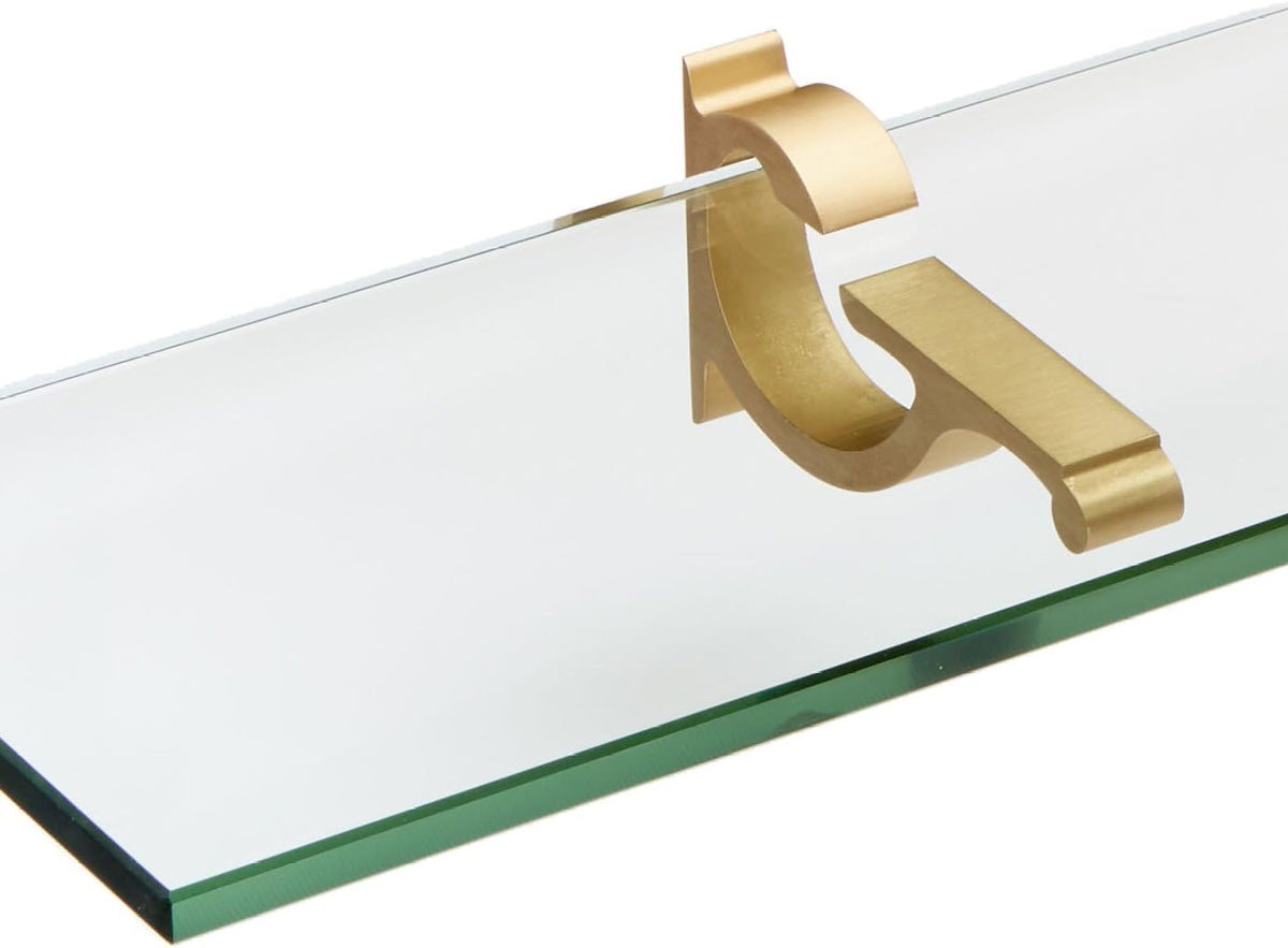 Spancraft Glass M-12x33-Brushed Bronze Monarch Glass Shelf, Brushed Bronze, 12" x 33"