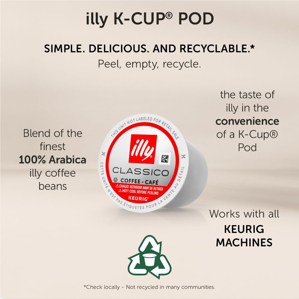 Illy Coffee K Cups - Pods For Keurig Machines – Intenso Dark Roast – Notes of Cocoa & Dried Fruit - Bold, Flavorful & Full-Bodied Flavor - No Preservatives – 32 Count