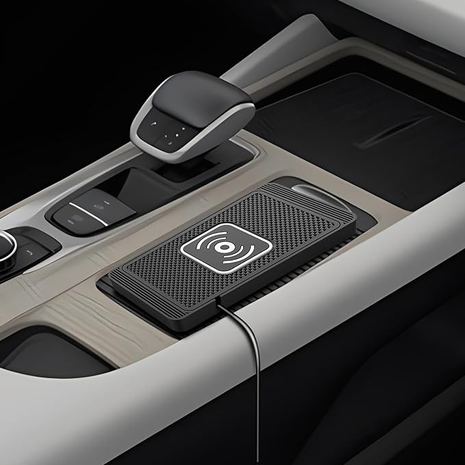 Wireless Charging Pad for Car for Jeep Gladiator Overland(JT) Gladiator Rubicon(JT), 15W Fast Wireless Charger Mat Non-Slip Silicone Car Center Console Phone Charging Pad,A/15W-Type-c