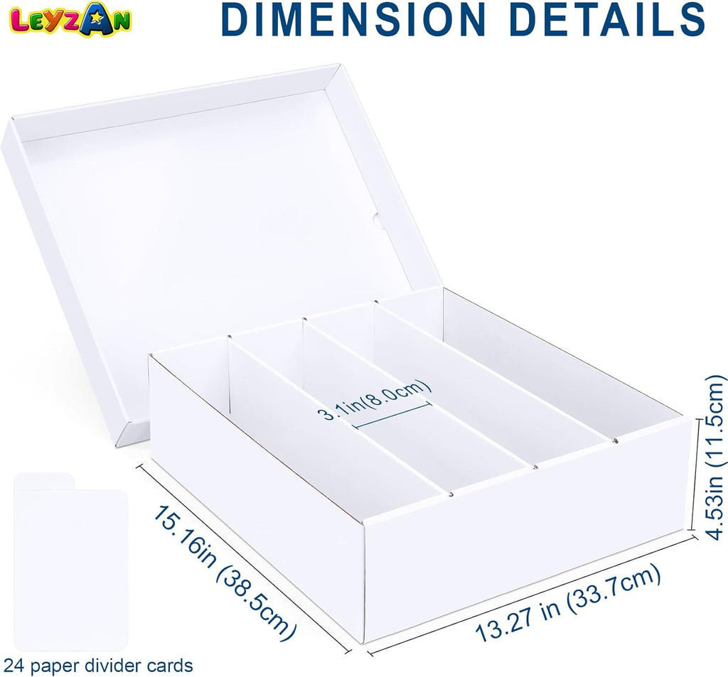 Trading Card Storage Box, 3200 Count Cardboard Storage Box with Divider for Sports, Tcg, Mtg Card(1 Pack)