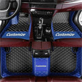 Custom Car Mats All Weather Fit Automotive Floor Mats PU Leather Protector Mat for Most Sedan, SUV, Truck Floor Mats (Black and Blue Side)