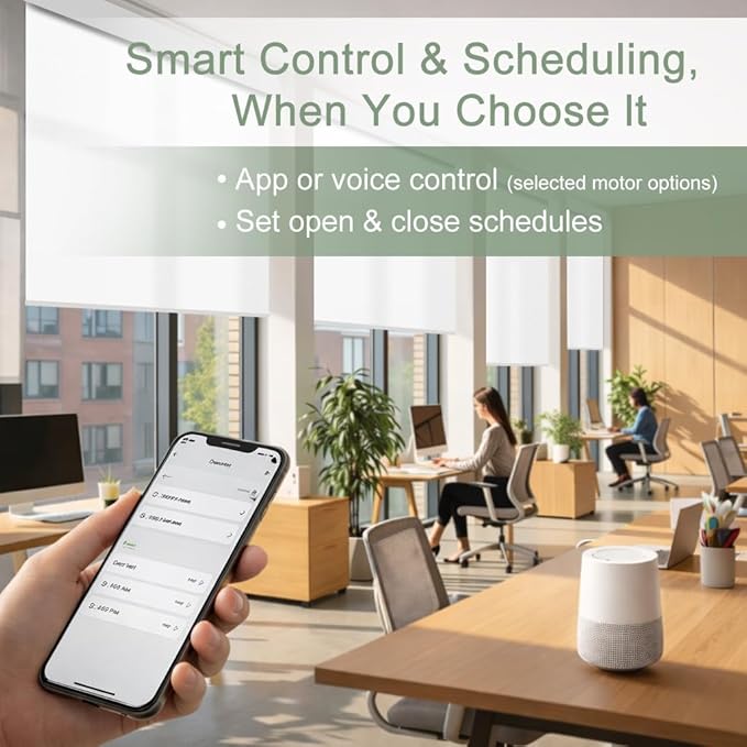Tipiace Motorized Blinds with Remote Window Roller Shade Wireless Rechargeable