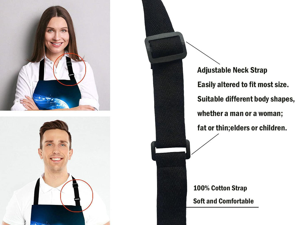 Ocean Turtle Apron for Women and Men, Galaxy Turtle Adjustable Kitchen Chef Apron for Cooking Baking - Cute Birthday, Anniversary, Mother's Day Apron Gifts for Mom Wife Girlfriend Aunt Grandma
