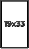 19x33 Shadow Box Frame Black | 1 Inch Deep Solid Wood Shadowbox Display | UV