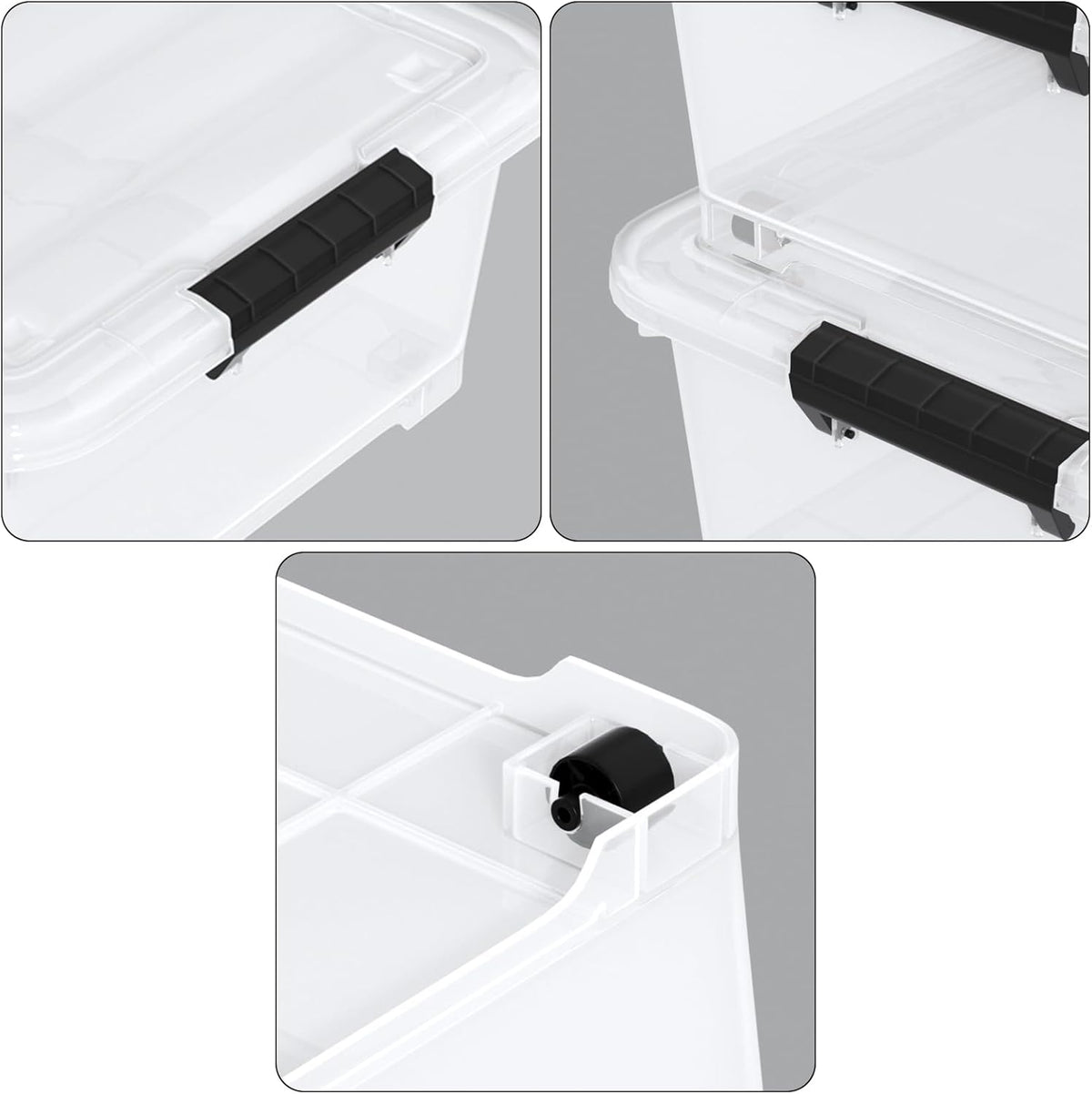 20 Quart Clear Under Bed Storage Box with Wheels, Plastic Under Bed Storage Bins, 4 Packs