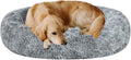 Coohom Oval Calming Donut Cuddler Dog Bed,Shag Faux Fur Cat Bed Washable Round Pillow Pet Bed(30"/36"/43") for Small Medium Dogs (XXL(43"x34"x8"), Grey)