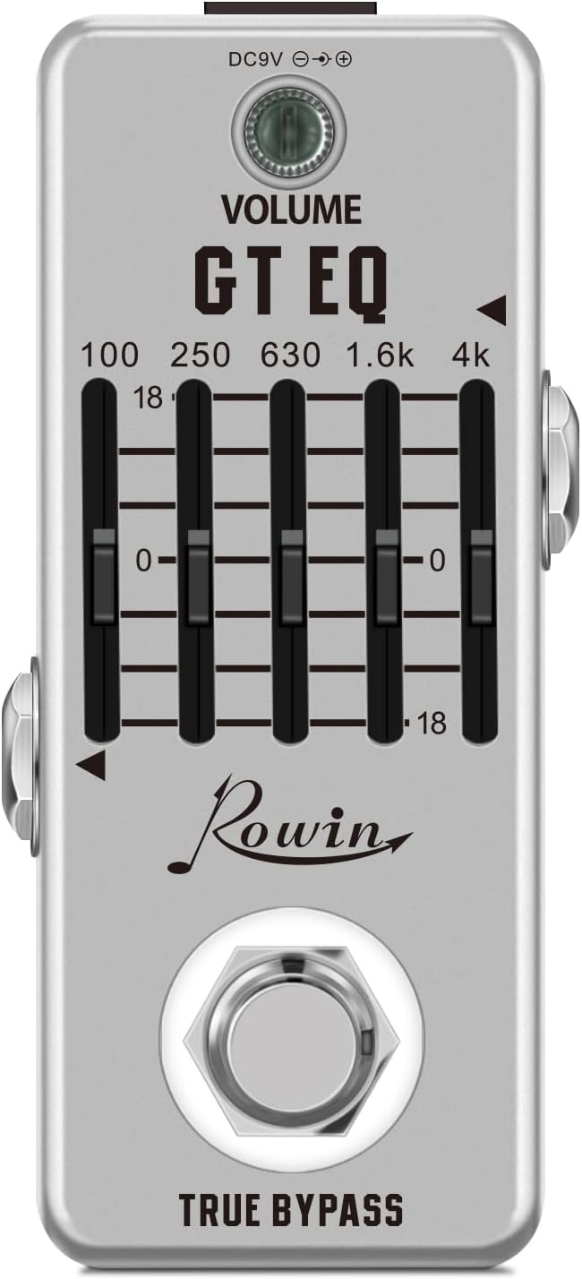 Rowin Guitar Equalize Effect Pedal EQ Add or Take Away Specific Bands Tune