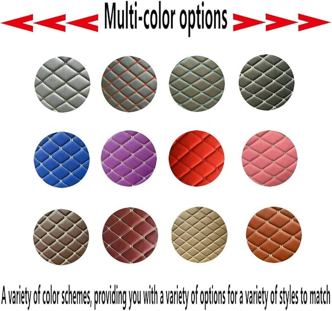 KaiLaiCarCustom Automotive Car Floor Mats for 99.99% Sedan SUV Sports Car Men Women Protection Full Coverage Pads Anti-Slip Leather Floor Lining (Black + Green bar, E- Diamond + Strip +Color Bars)