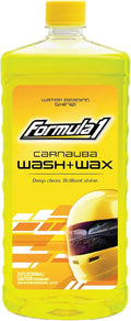 Formula 1 Car Wash and Carnauba Wax, 2-in-1 Car Cleaning Soap for Auto Detailing, Removes Tough Dirt and Leaves a Brilliant Shine (32 ounces)