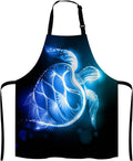 Ocean Turtle Apron for Women and Men, Galaxy Turtle Adjustable Kitchen Chef Apron for Cooking Baking - Cute Birthday, Anniversary, Mother's Day Apron Gifts for Mom Wife Girlfriend Aunt Grandma