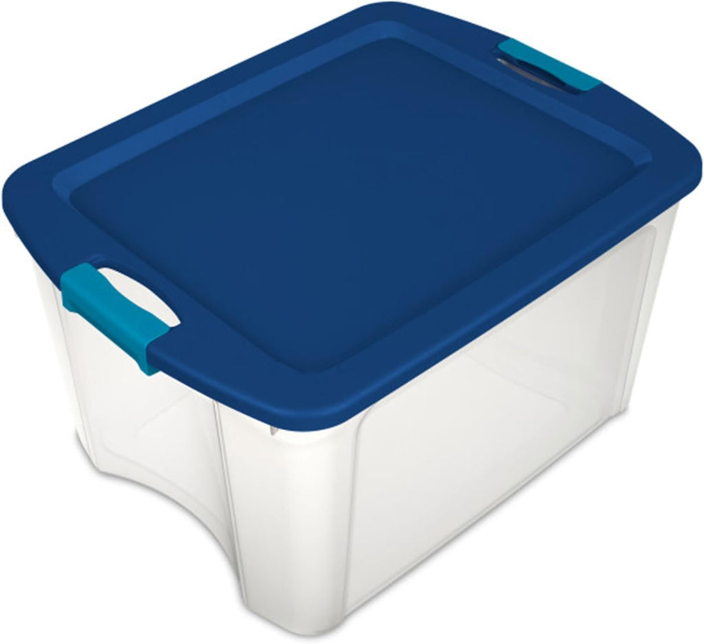 Sterilite 12-Pack Latch and Carry, Clear Plastic Storage Bins with Latching Lids and Full-Grip Handles, 18 Gallon