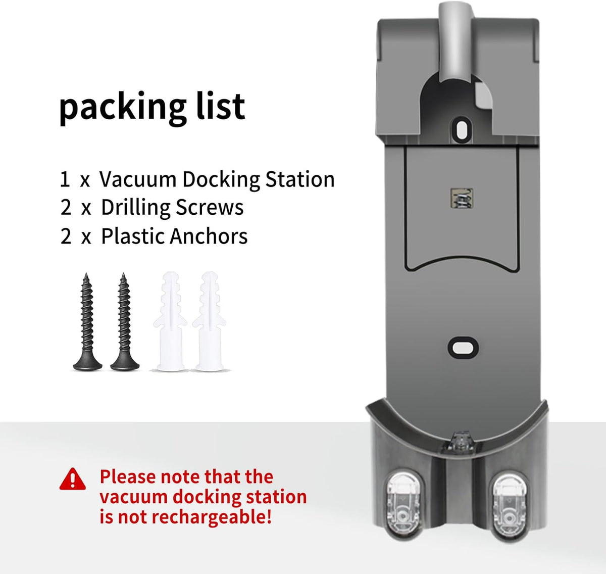 Wall Mount Docking Station for Dyson V6series DC59 - Replaces Part 965876-01, Compatible Cord-Free Vacuum Accessories Bracket, Easy Installation