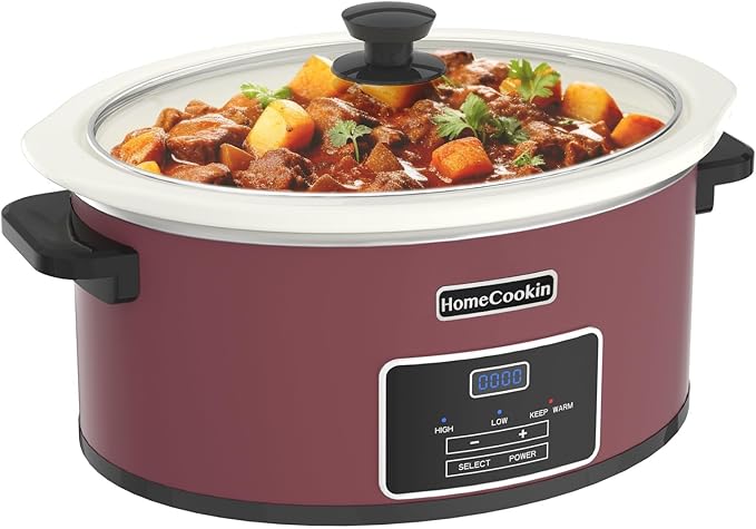 HOMECOOKIN 7-Quart Programmable Slow Cooker