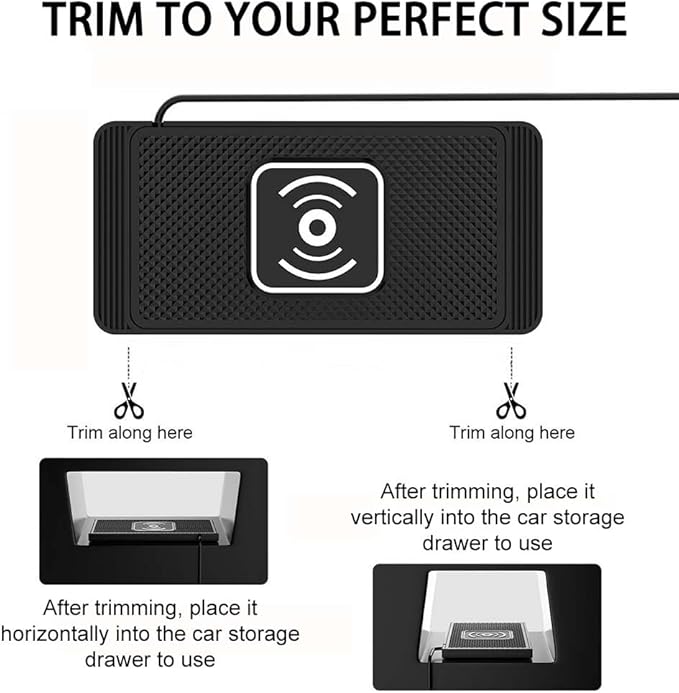 Wireless Car Charger Pad for BMW M1 M2 M235 M240 M3 M340, Type-C/USB 15W Car Wireless Charger Non-Slip Cordless Charging Mat Car Accessories, B-30cm Type-C Interface