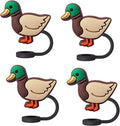 Animal Straw Toppers For Stanley Cups;Straw Covers Cap Toppers Compatible With Stanley 30&40 Oz Tumbler, Reusable & Silicone Tumbler Straws Topper For 0.4 Inch Tips Animal Lover Gifts (Mallard Duck)