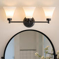 LOUSACE 3 Light Bathroom Vanity Light Matte Black Bathroom Lighting Fixtures