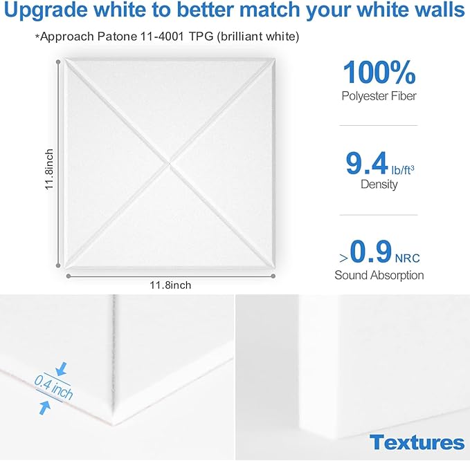 Sonicism 12 Pack X-Lined Acoustic Panels