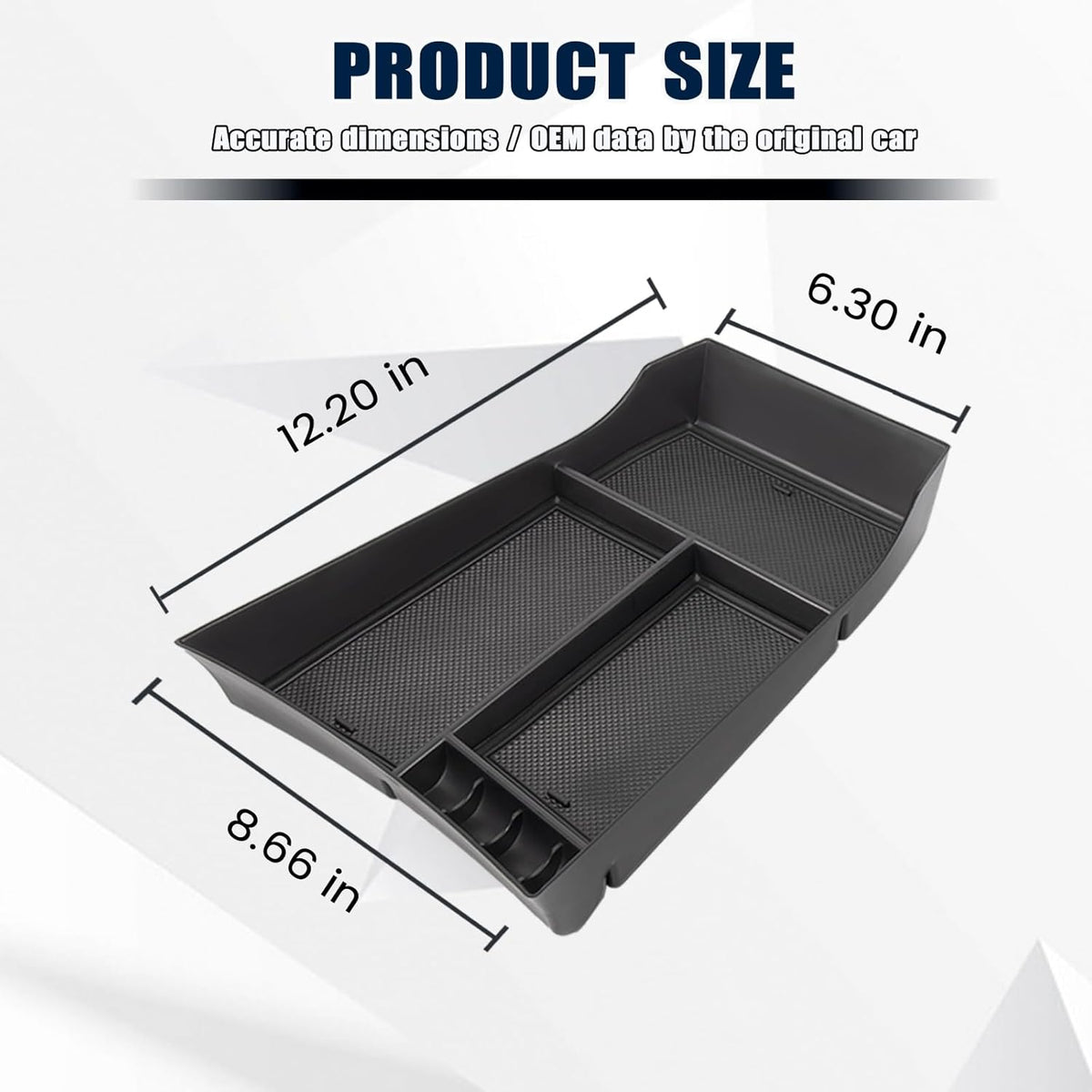 Center Console Organizer Compatible with Nissan Rogue 2021-2025 2026 Armrest Storage Box Insert Tray Interior Secondary Accessories (Lower Center Console Tray)