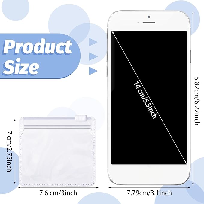 Nuanchu 24 Pieces Pill Pouches Bags Set Reusable Zippered Pill Baggies Clear Plastic Self Sealing Travel Medicine Organizer Storage with Slide Lock for Medicine and Small Items