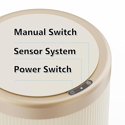 URALFA 3.7 Gallon Motion Sensor Bathroom Trash Can