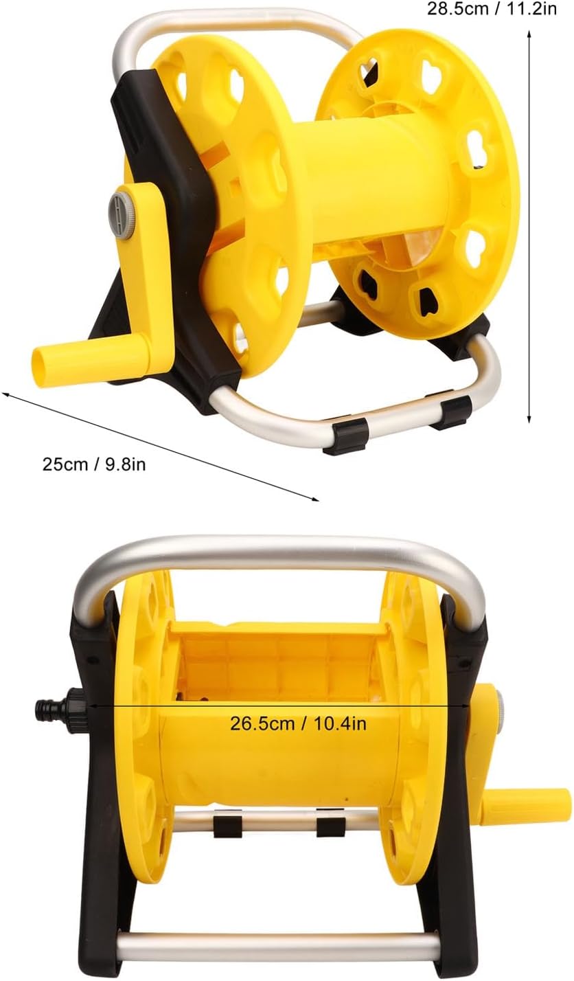 Water Hose Reel Cart, Wall Mounted Garden Hose Cart, Yellow 20m Portable Hose Reel for Watering Plants or Cleansing Vehicle