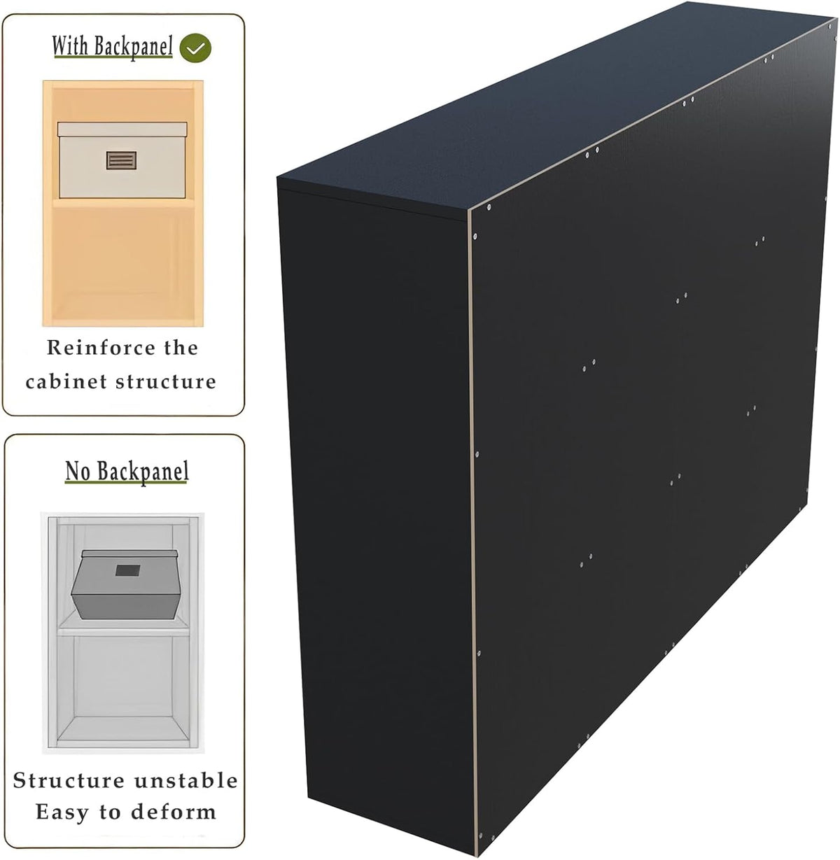 12-Cube Storage Shelf Bookcase - Wooden 3-Tier Floor Standing Open Bookshelf for Home and Office, Display Cabinet, Black