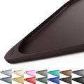 Smilool Silicone Pet Food Mat with Raised Edge for Food and Water Bowl, Dog Feeding Mats, Cat Food Trays for Floor Waterproof, Rubber Tray for Dogs and Cats, 22 x 14 x 0.8 Dark Brown