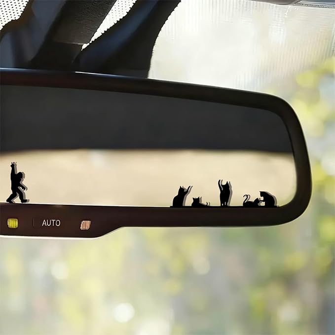 2Pack Penguin Car Vinyl Sticker and Decal for Rear View Mirror Window | Cute Penguin Mirror Sticker Waterproof,Car Accessories Decor,Penguin Gifts for Women Men,Laptop Bathroom Mirror
