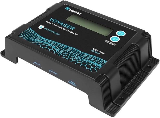 Renogy Voyager 20A 12V/24V PWM Waterproof Solar Charge Controller w/ LCD Display