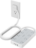 TESSAN Flat Plug Extension Cord 6 FT, Surge Protector Power Strip
