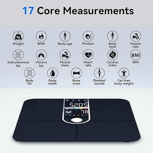 Smart Scale with BMI Body Fat Muscle Mass Digital Bathroom Weight Scale with