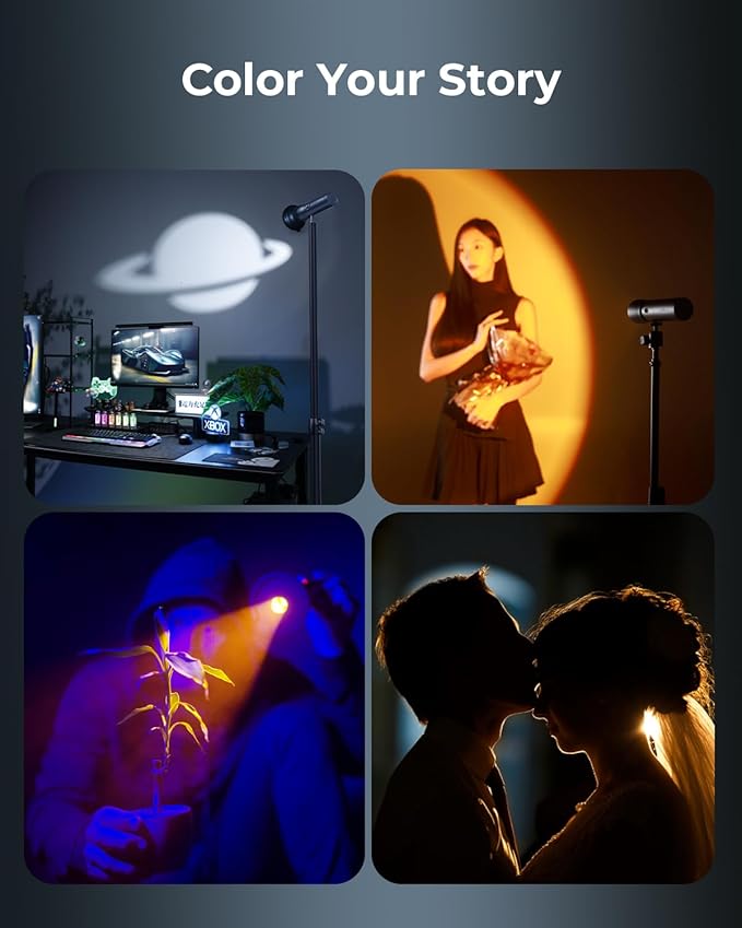 SMALLRIG RGB LED Photography Flashlight, 7500mAh Aluminum Alloy Patterned