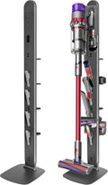 Metal Vacuum Stand for Dyson Gen5 V15 V12 V11 V10 V8 V7 V6 Cordless Vacuum Organizer with 4 Hooks & 4 Shelves, Hidden Cable Design, Space-Saving Attachment Holder for Dyson Cordless Vacuums