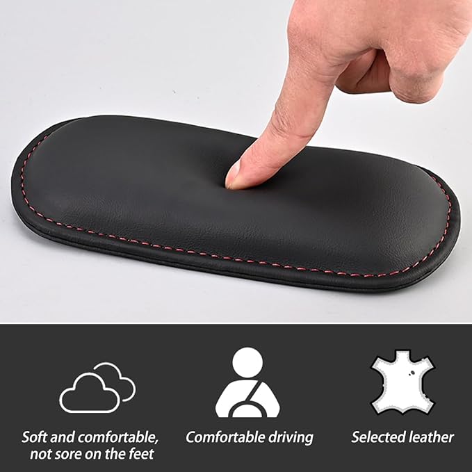 Car Knee Cushion, Leather Memory Foam Vehicle Center Console Knee Rest Cushion Pad, Soft Comfort Auto Door Armrest Leg Elbow Support Pillow, Universal for Vehicles (Brown)