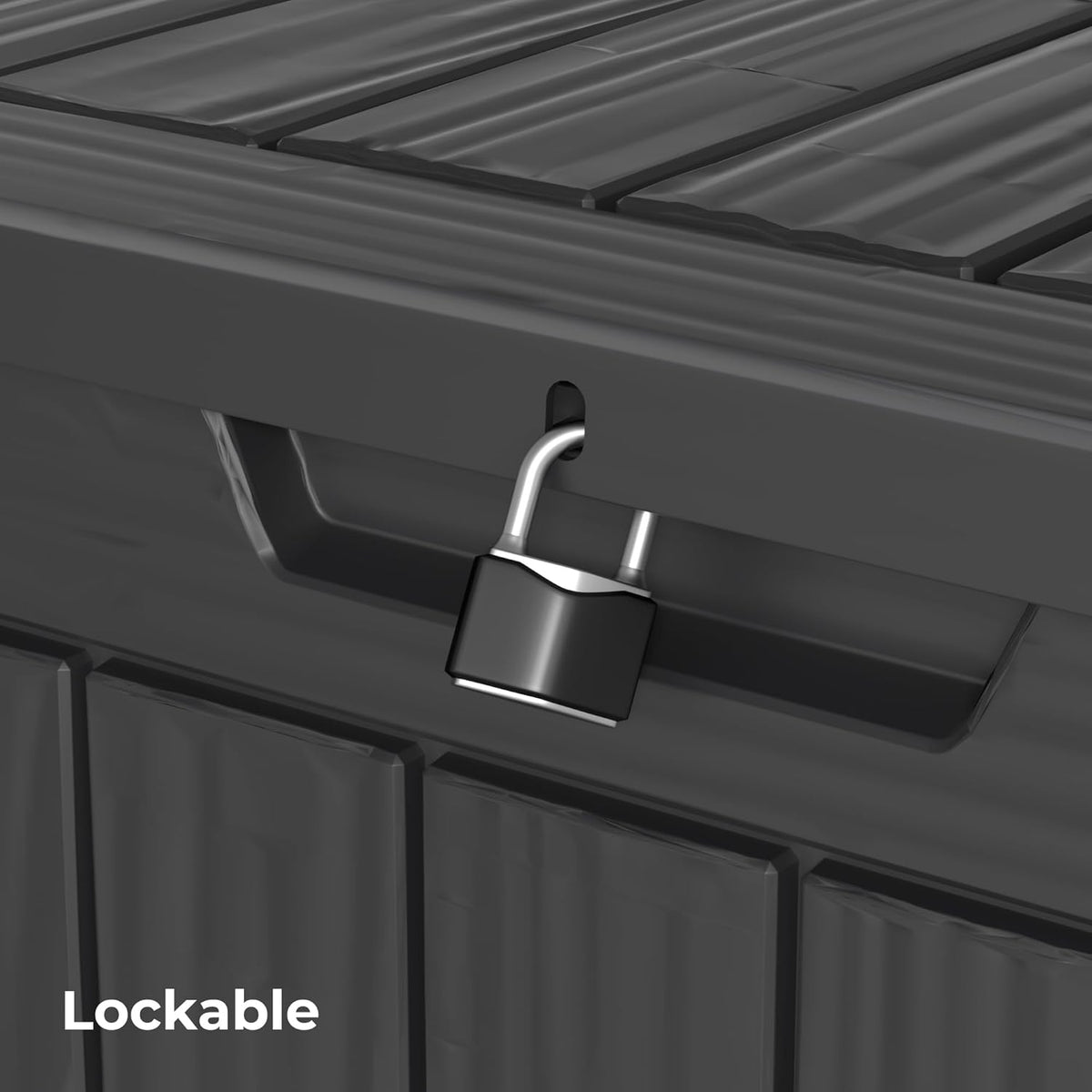 35 Gallon Outdoor Storage Box Waterproof Lockable Resin Deck Box Large, Patio Storage Bin for Pool Accessories Cushion Furniture, Garden Tools, UV-Resistant Outside Delivery Black