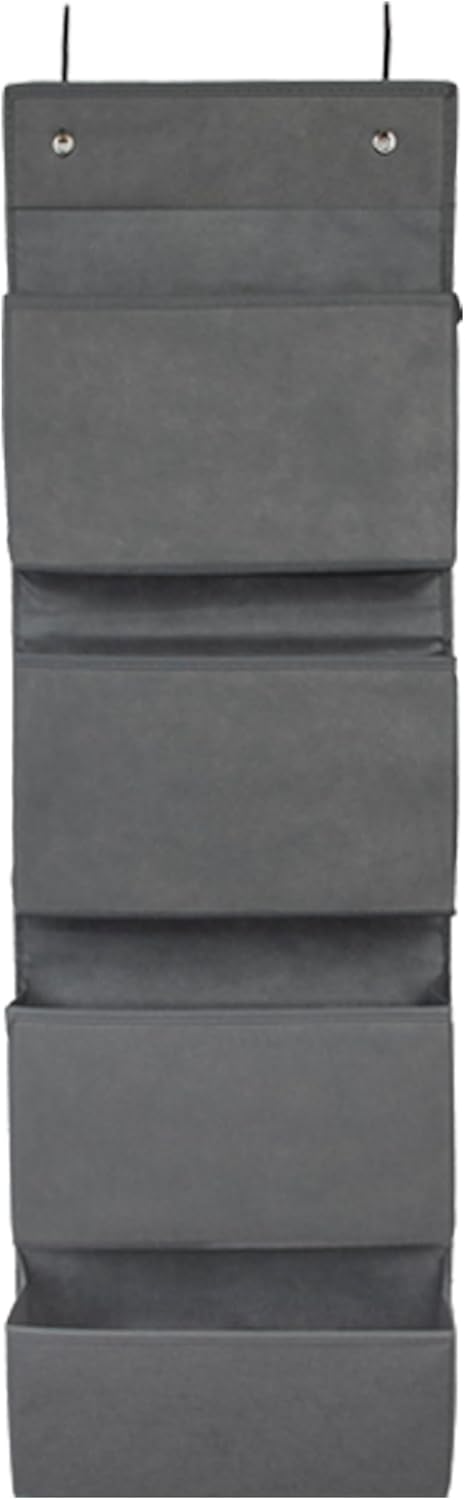Joyful Moose Over the Door Hanging Organizer Closet Storage Bins Grey