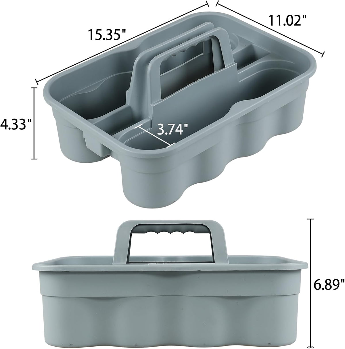 Zopnny Multiuse Caddy Organizer with Handle, Plastic Shower Caddy Basket, Divided Storage Tote Holder for Bathroom, Shower, Cleaning, Kitchen, Office, Dorm (6-Pack)