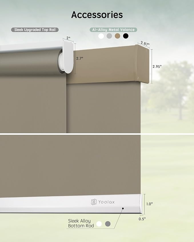 Yoolax Motorized Blinds with Remote, Automatic Window Shades Work with Alexa