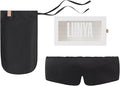 Lunya Weighted Silk Sleep Mask – Mulberry Silk Eye Cover with Cooling Glass Beads, Noise-Reducing Fit, Washable Fabric, and Travel Pouch – Sleeping Mask for Men and Women - Black – Large